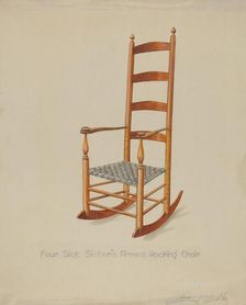 Shaker Rocking Chair, c. 1936. Creator: Victor F. Muollo
