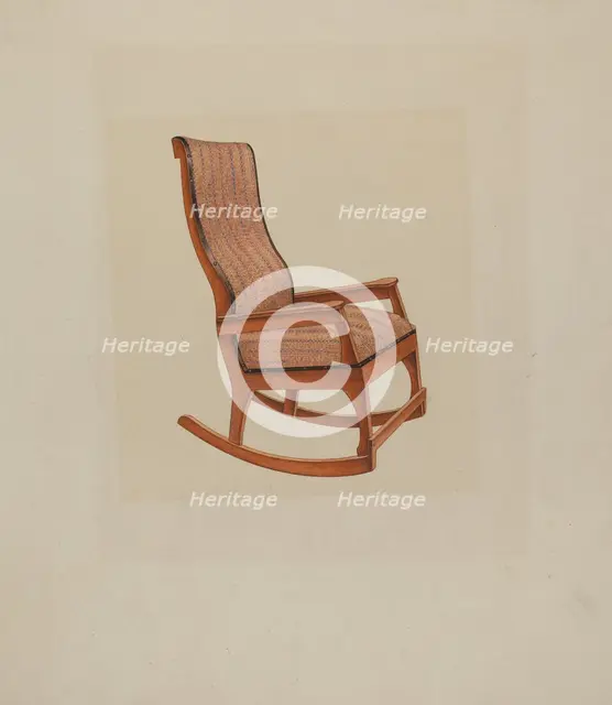 Shaker Rocking Chair, c. 1938. Creator: Lon Cronk.