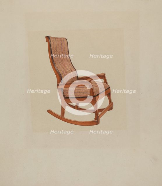 Shaker Rocking Chair, c. 1938. Creator: Lon Cronk.