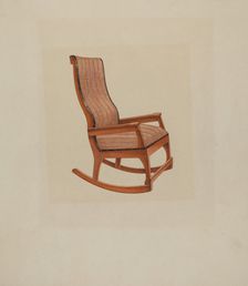 Shaker Rocking Chair, c. 1938. Creator: Lon Cronk