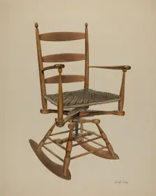 Shaker Rocking Chair, c. 1939. Creator: Orville Cline