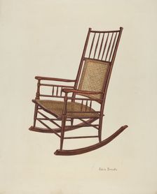 Shaker Rocking Chair, c. 1940. Creator: Adele Brooks