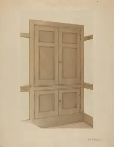 Shaker Room Cupboard, c. 1938. Creator: George V. Vezolles