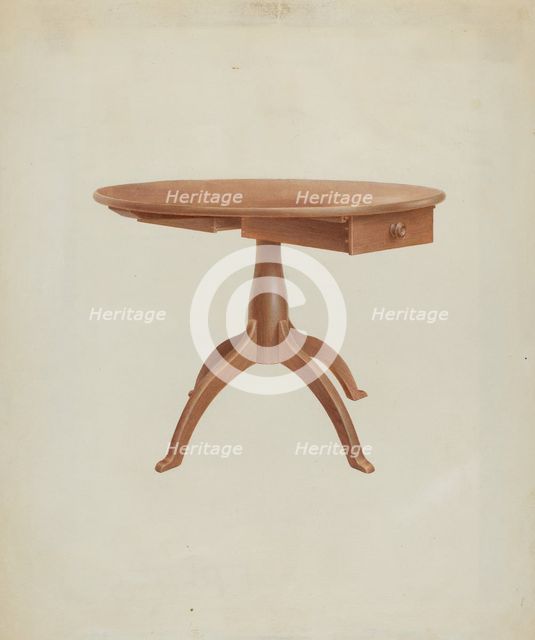 Shaker Round Table, 1935/1942. Creator: Alfred H. Smith.