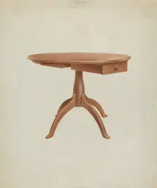 Shaker Round Table, 1935/1942. Creator: Alfred H. Smith