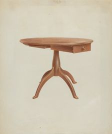 Shaker Round Table, 1935/1942. Creator: Alfred H. Smith
