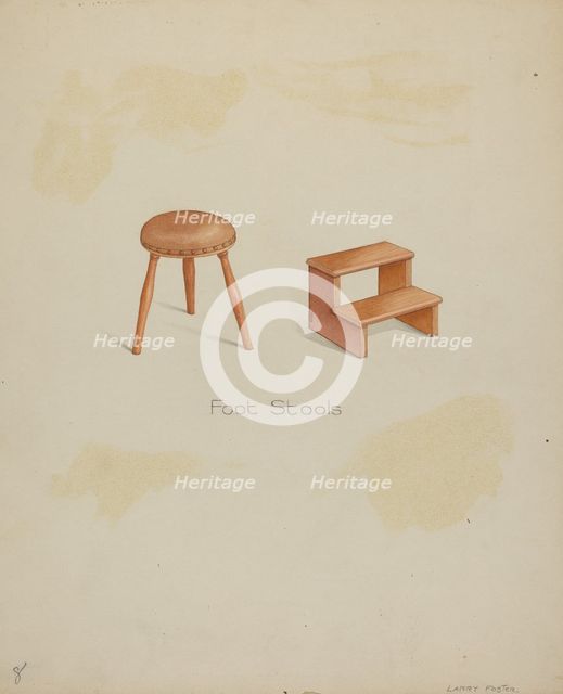 Shaker Stools, 1935/1942. Creator: Lawrence Foster.