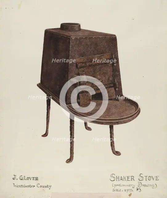 Shaker Stove, 1935/1942. Creator: Joseph Glover.