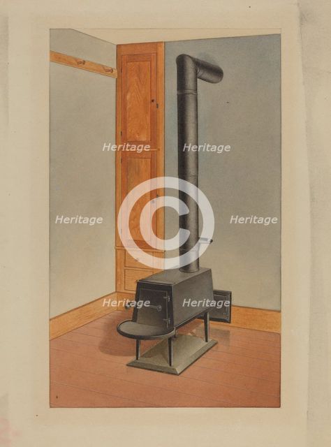 Shaker Stove/Built-in Closet, c. 1938. Creator: John W Kelleher.