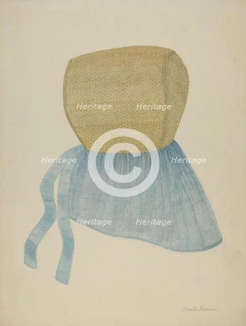 Shaker Straw Bonnet, c. 1937. Creator: Mona Brown.