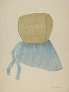 Shaker Straw Bonnet, c. 1937. Creator: Mona Brown