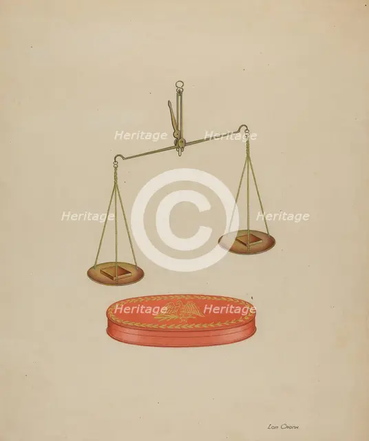 Shaker Scales, 1935/1942. Creator: Lon Cronk.