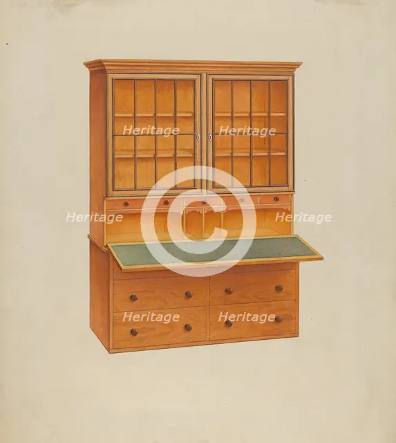 Shaker Secretary Desk, c. 1937. Creator: John W Kelleher.
