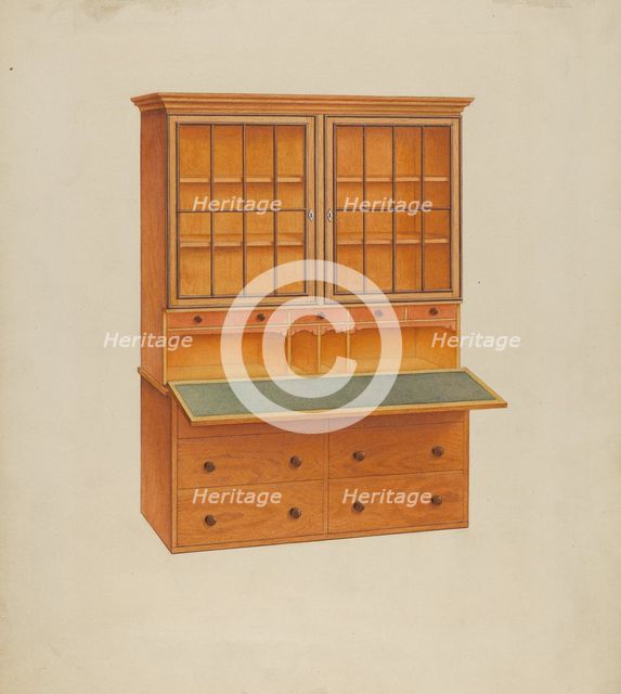 Shaker Secretary Desk, c. 1937. Creator: John W Kelleher.