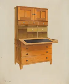 Shaker Secretary Desk, c. 1937. Creator: John W Kelleher