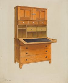 Shaker Secretary Desk, c. 1937. Creator: John W Kelleher