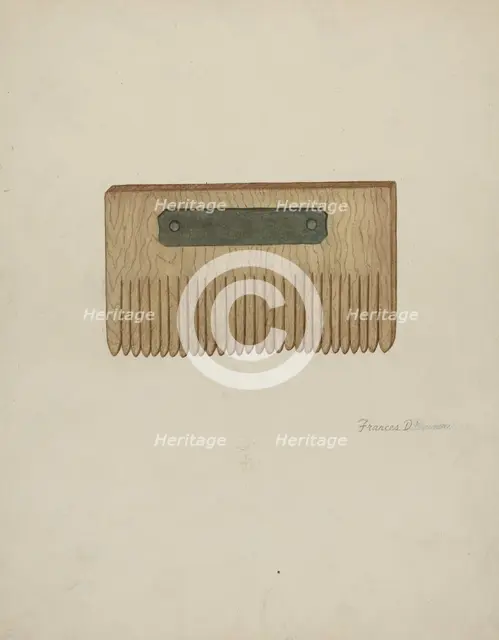 Shaker Seed Comb, 1935/1942. Creator: Francis Bruner.