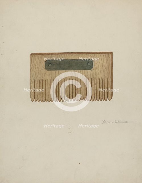 Shaker Seed Comb, 1935/1942. Creator: Francis Bruner.