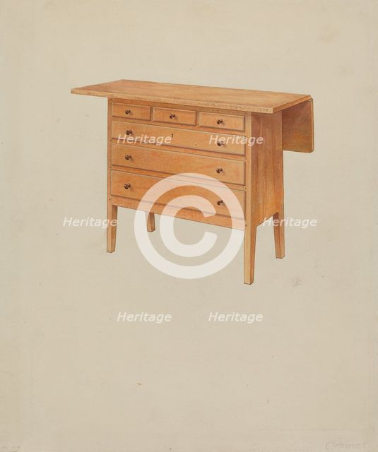 Shaker Sewing Table, 1935/1942. Creator: Irving I. Smith.