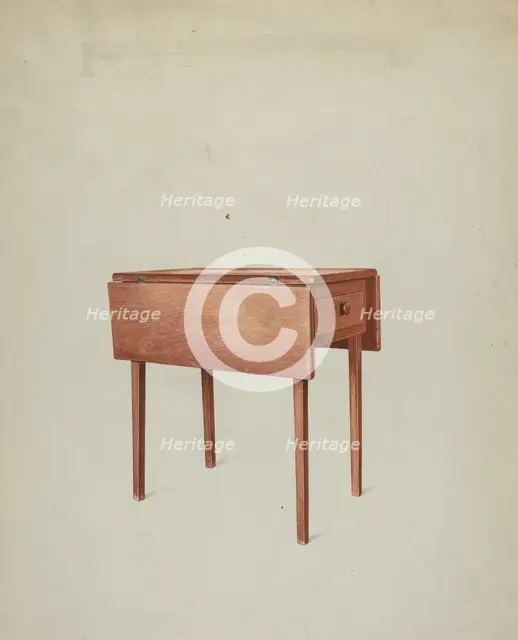 Shaker Sewing Table, 1935/1942. Creator: John Davis.