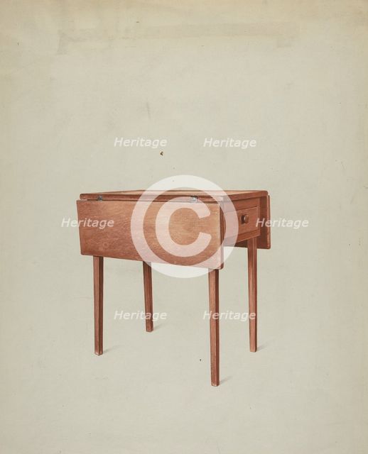 Shaker Sewing Table, 1935/1942. Creator: John Davis.