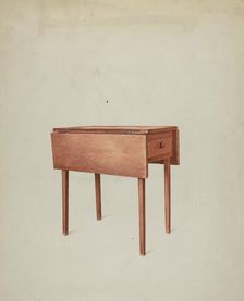 Shaker Sewing Table, 1935/1942. Creator: John Davis
