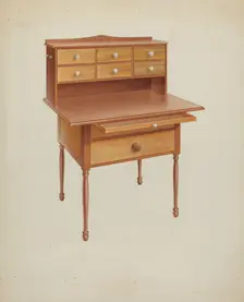 Shaker Sewing Table, c. 1938. Creator: Alfred H. Smith