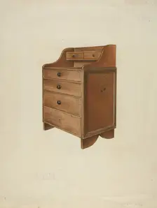 Shaker Sewing Desk, 1935/1942. Creator: John Davis
