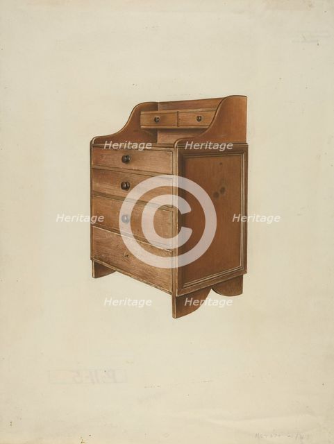 Shaker Sewing Desk, 1935/1942. Creator: John Davis.