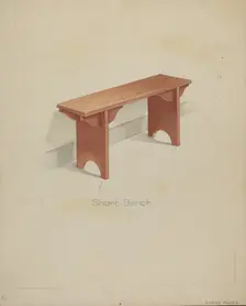 Shaker Short Bench, 1935/1942. Creator: Lawrence Foster