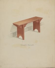 Shaker Short Bench, 1935/1942. Creator: Lawrence Foster