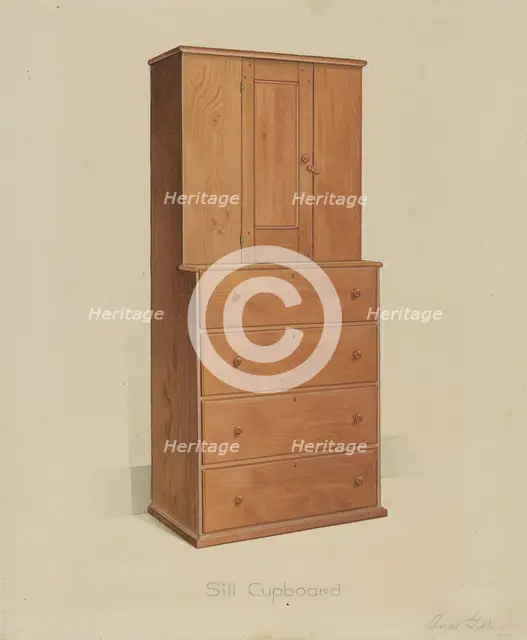 Shaker Sill Cupboard, 1935/1942. Creator: Anne Ger.