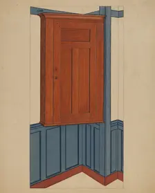 Shaker Small Corner Cupboard, c. 1937. Creator: Lon Cronk