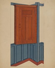 Shaker Small Corner Cupboard, c. 1937. Creator: Lon Cronk