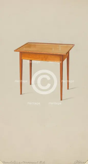 Shaker Small Table, c. 1936. Creator: Alfred H. Smith.