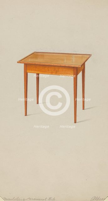 Shaker Small Table, c. 1936. Creator: Alfred H. Smith.