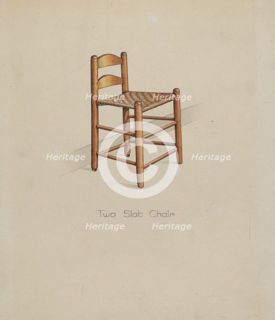 Shaker Two Slat Chair, c. 1936. Creator: Irving I. Smith.