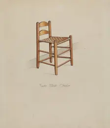 Shaker Two Slat Chair, c. 1936. Creator: Irving I. Smith