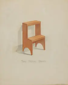 Shaker Two-step Bench, c. 1936. Creator: Lawrence Foster