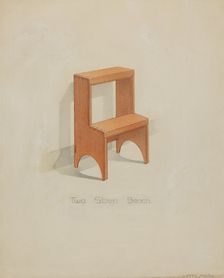 Shaker Two-step Bench, c. 1936. Creator: Lawrence Foster