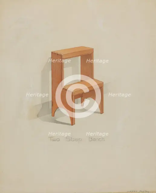 Shaker Two-step Bench, c. 1936. Creator: Lawrence Foster.