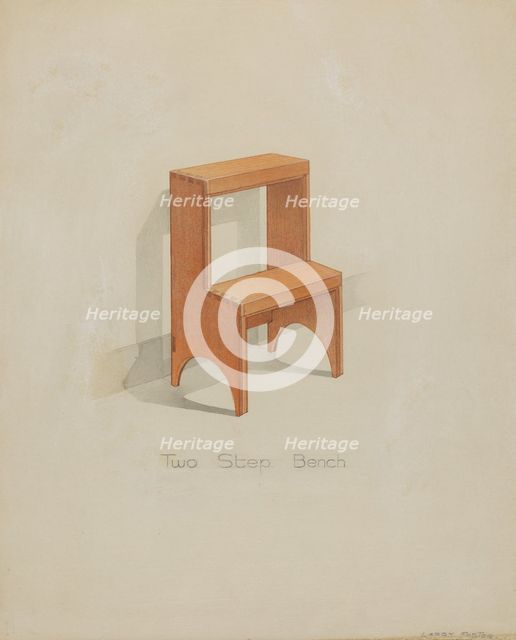 Shaker Two-step Bench, c. 1936. Creator: Lawrence Foster.