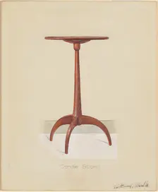 Shaker Table, (Candle Stand) c. 1936. Creator: Victor F. Muollo
