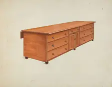 Shaker Tailor's Work Bench, c. 1936. Creator: Ray Holden