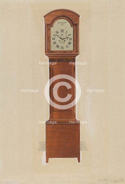 Shaker Tall Clock, c. 1937. Creator: Irving I. Smith.