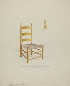 Shaker Three Slat Chair, 1935/1942. Creator: Alfred H. Smith