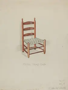 Shaker Three Slat Titlting Chair, c. 1936. Creator: Victor F. Muollo