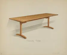 Shaker Trestle Dining Table, 1935/1942. Creator: Anne Ger