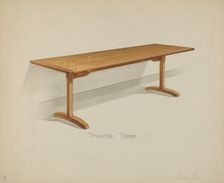 Shaker Trestle Dining Table, 1935/1942. Creator: Anne Ger