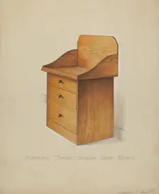 Shaker Wash Stand with Drawers, 1935/1942. Creator: Irving I. Smith